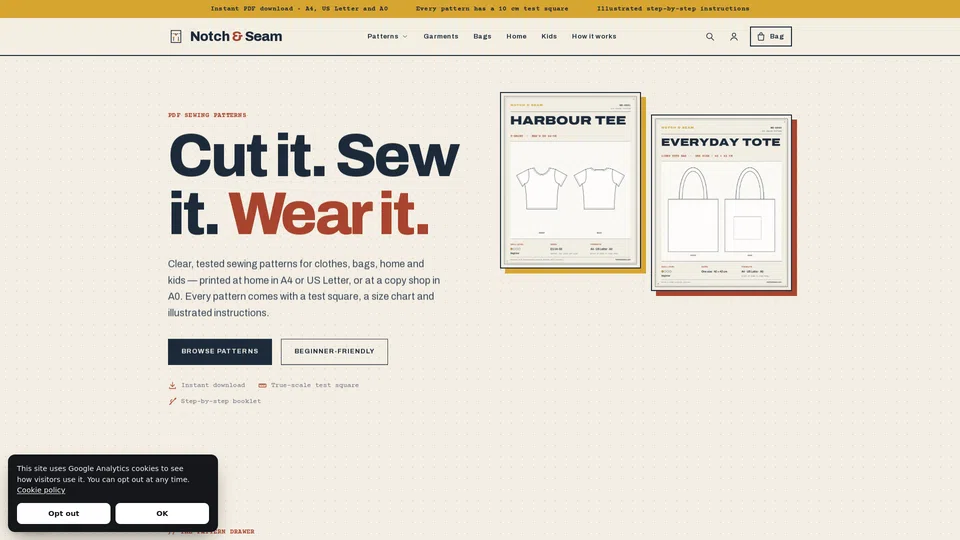 Homepage snapshot at launch