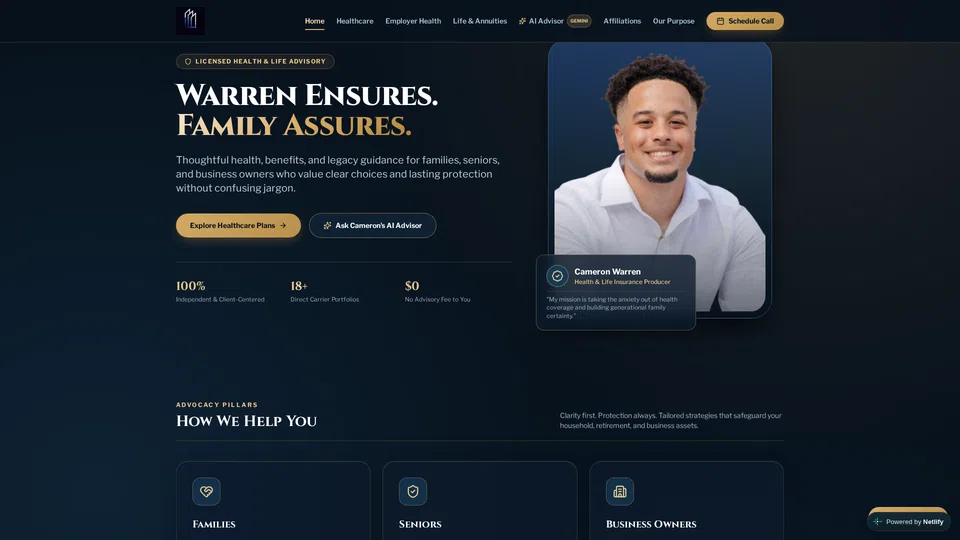 Homepage snapshot at launch