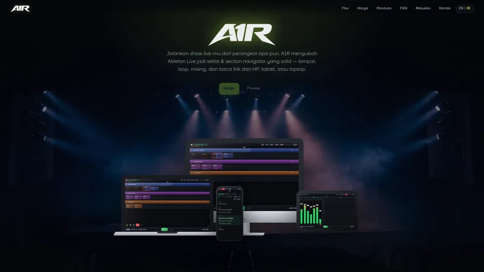 Homepage snapshot at launch