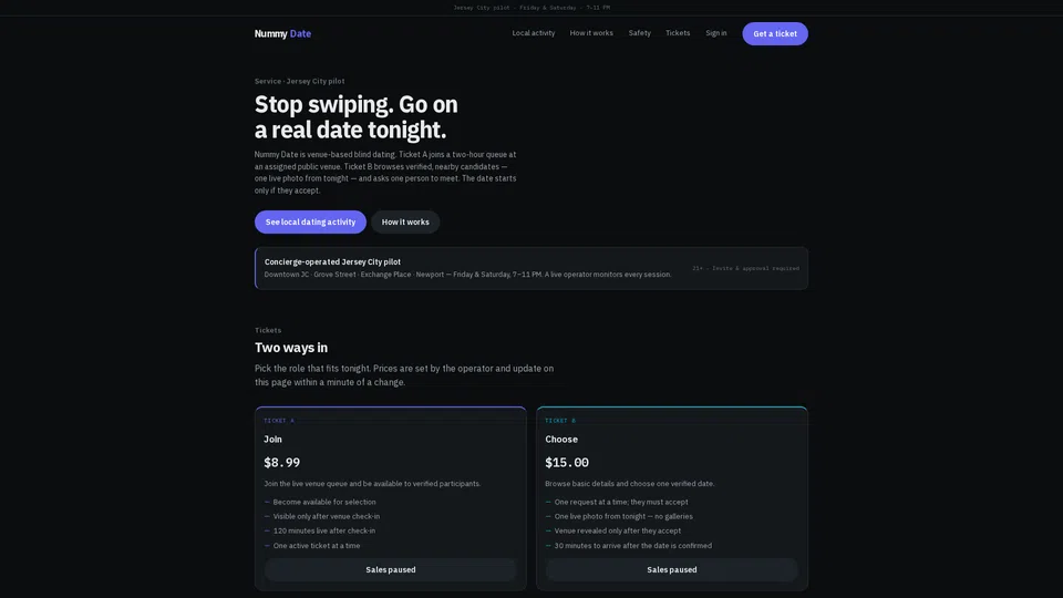 Homepage snapshot at launch