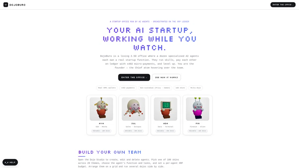 Homepage snapshot at launch