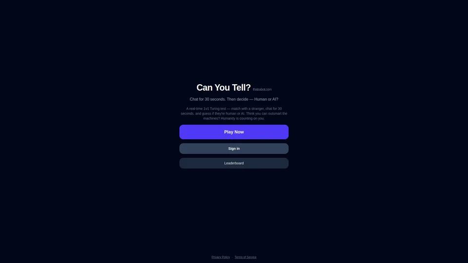 Homepage snapshot at launch