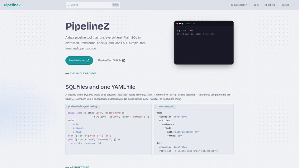 Homepage snapshot at launch