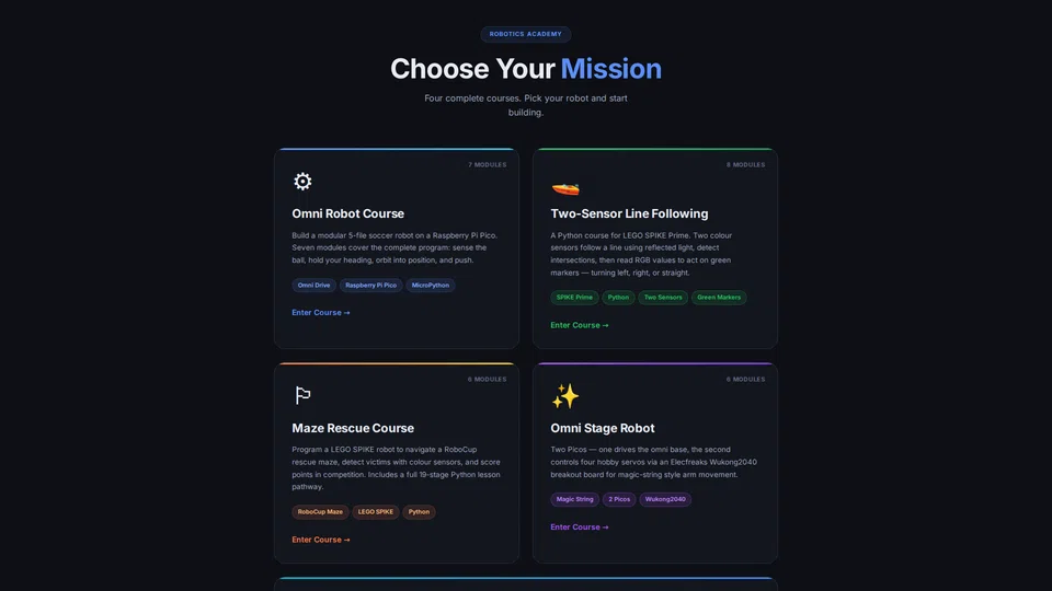 Homepage snapshot at launch