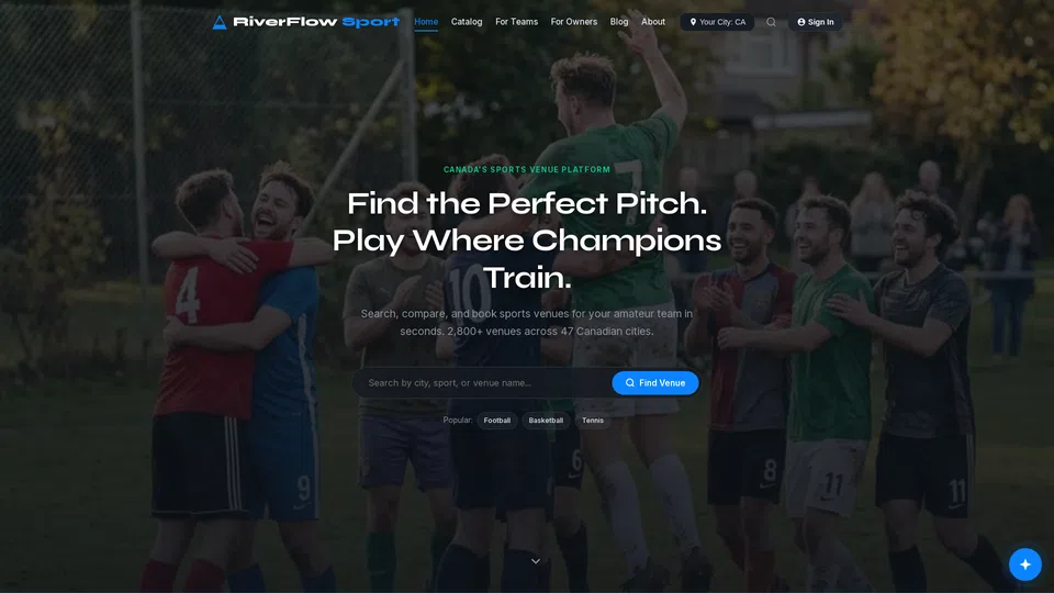 Homepage snapshot at launch
