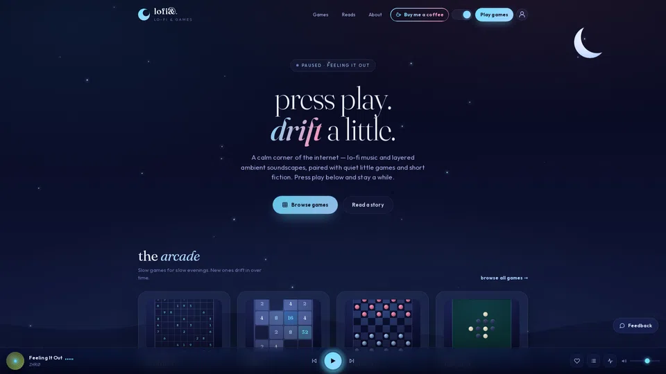 Homepage snapshot at launch