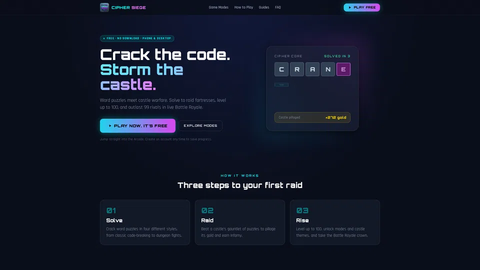 Homepage snapshot at launch