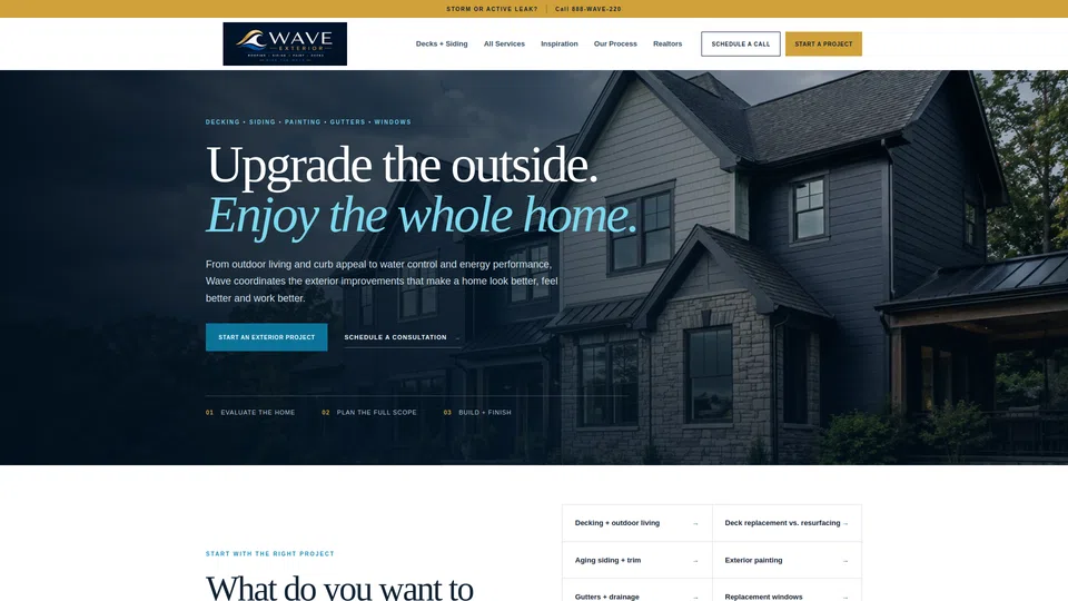 Homepage snapshot at launch