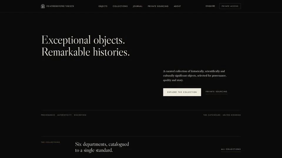 Homepage snapshot at launch