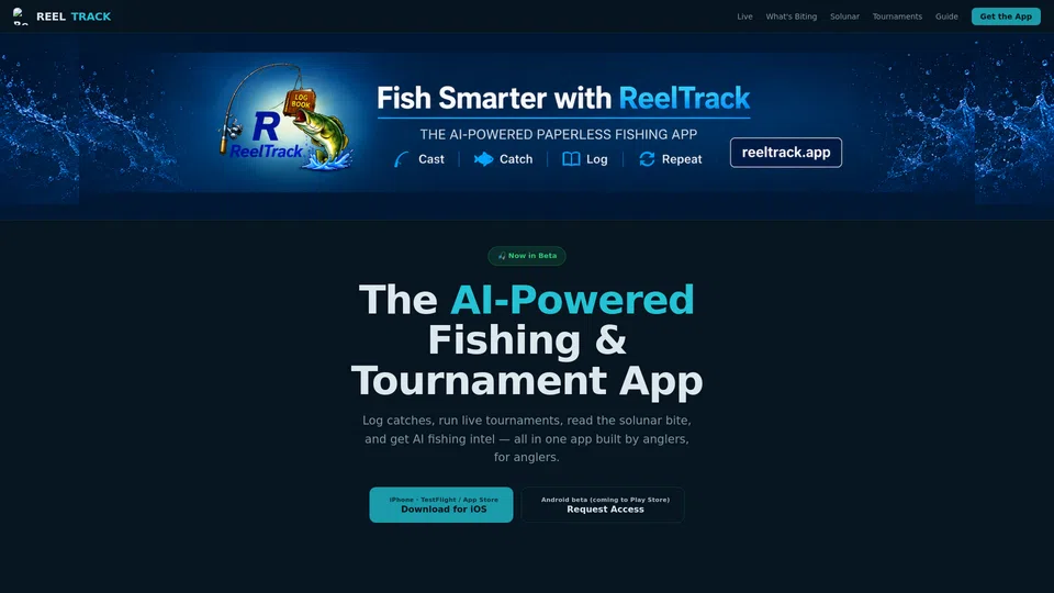 Homepage snapshot at launch