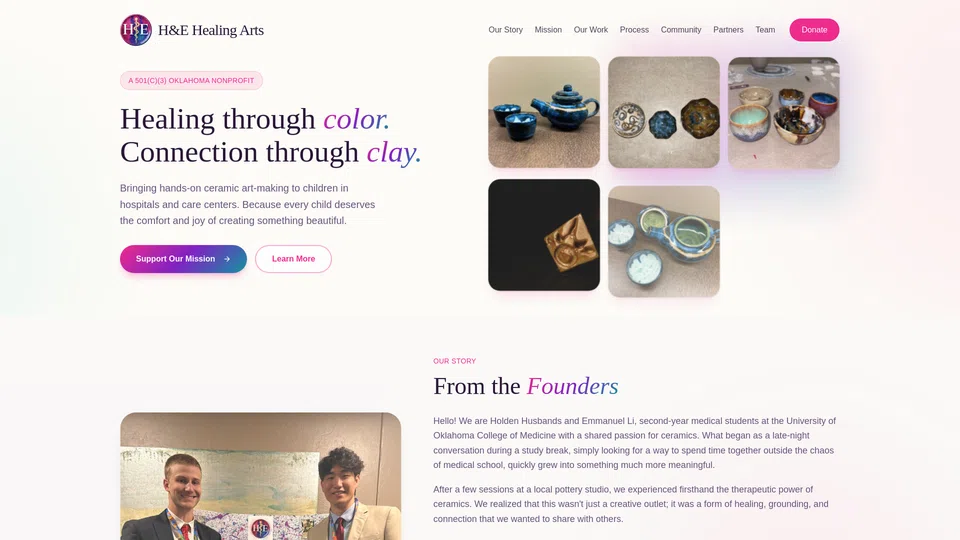 Homepage snapshot at launch
