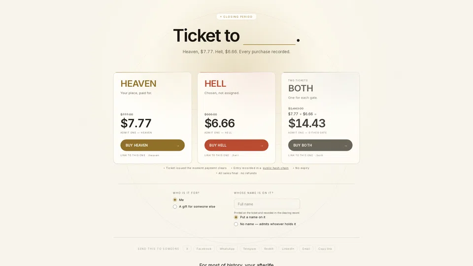 Homepage snapshot at launch