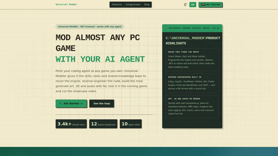 Homepage snapshot at launch