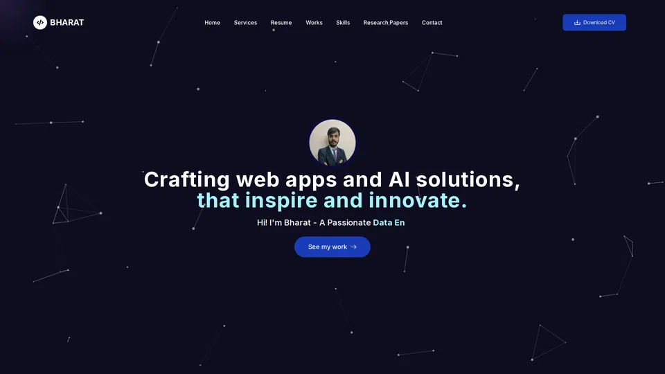 Homepage snapshot at launch