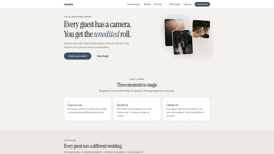 Homepage snapshot at launch