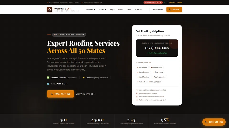 Homepage snapshot at launch