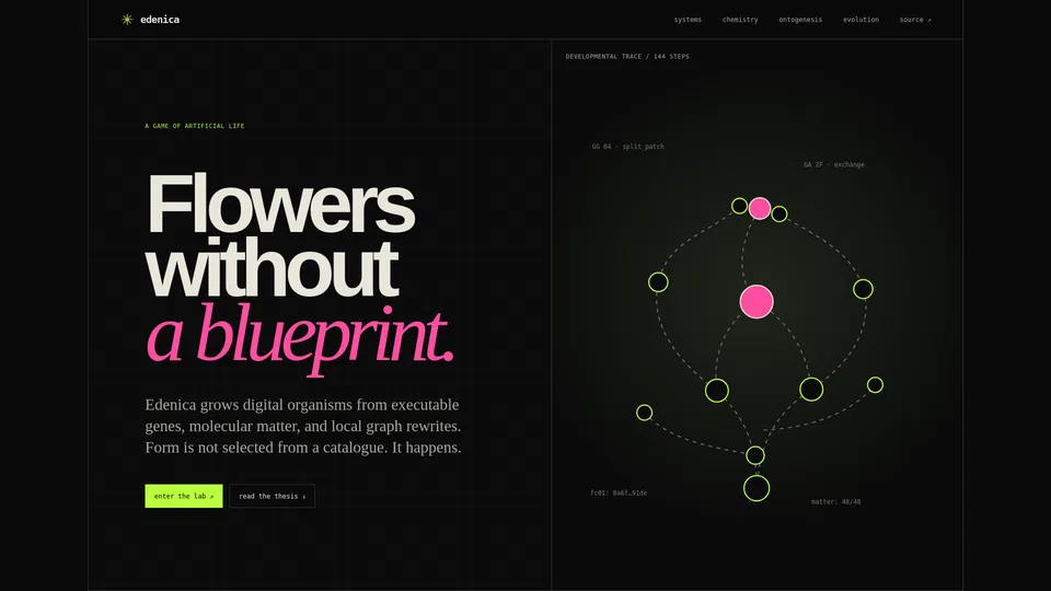 Homepage snapshot at launch
