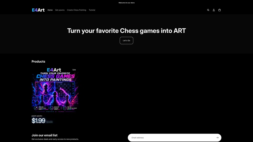 Homepage snapshot at launch
