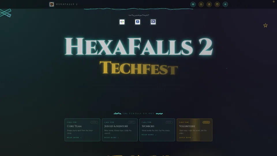 Homepage snapshot at launch