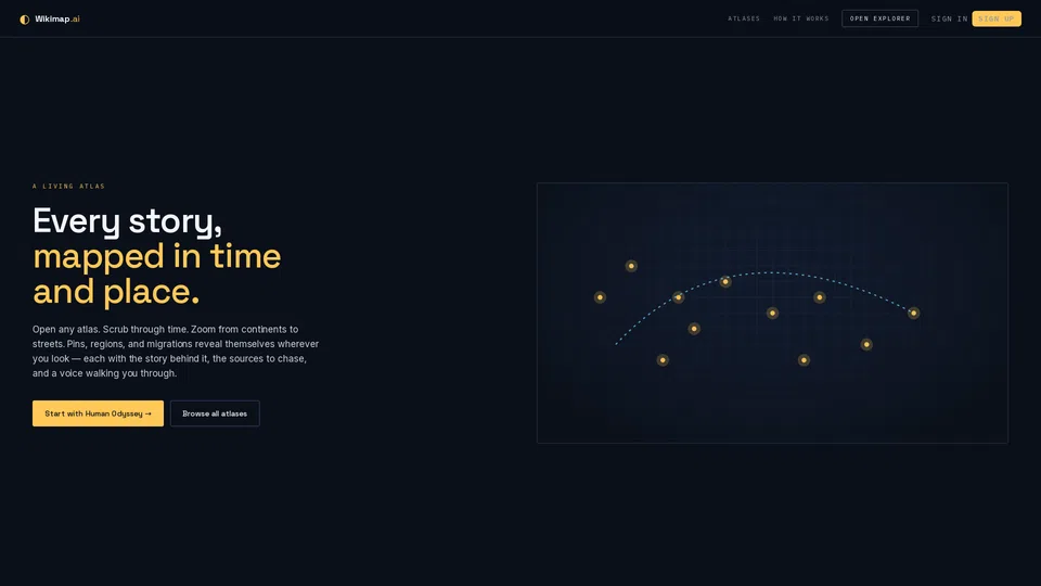 Homepage snapshot at launch