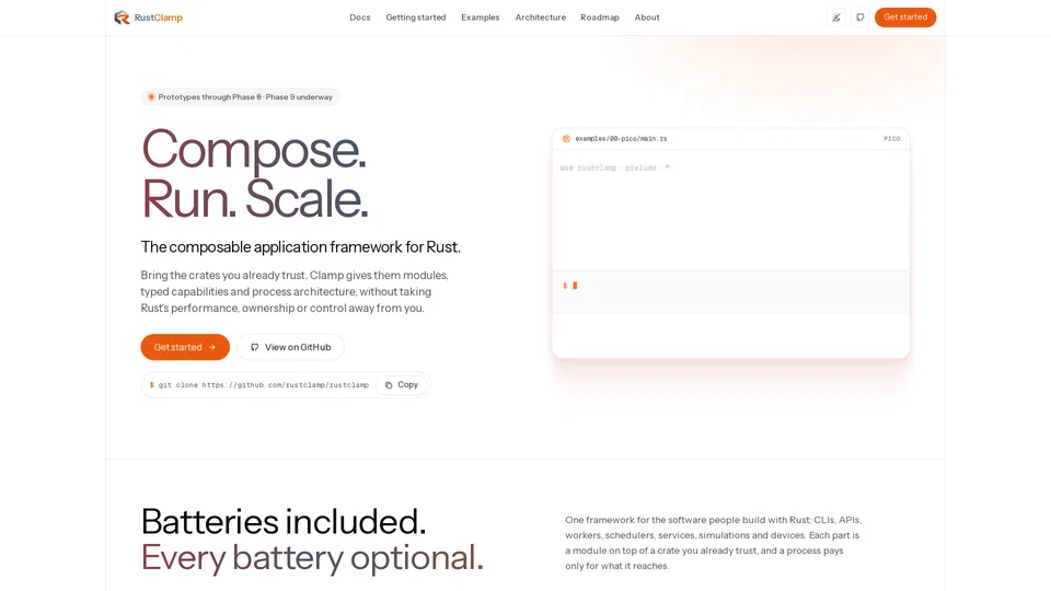 Homepage snapshot at launch