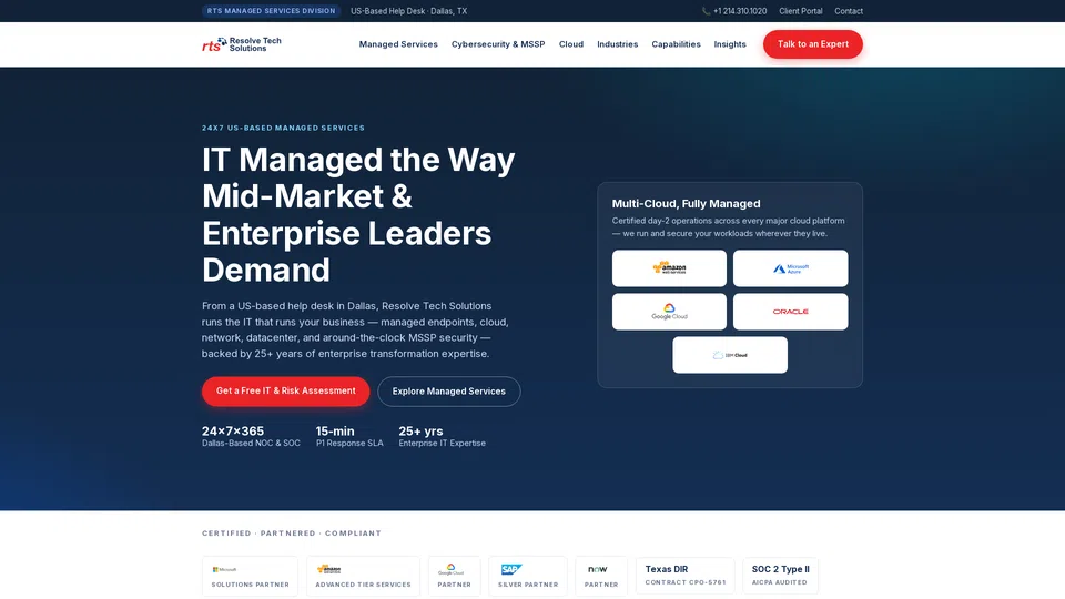 Homepage snapshot at launch