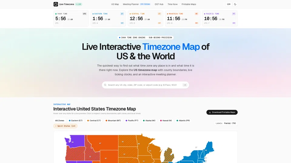 Homepage snapshot at launch