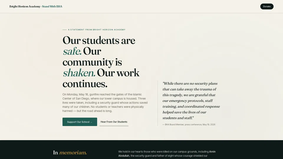 Homepage snapshot at launch