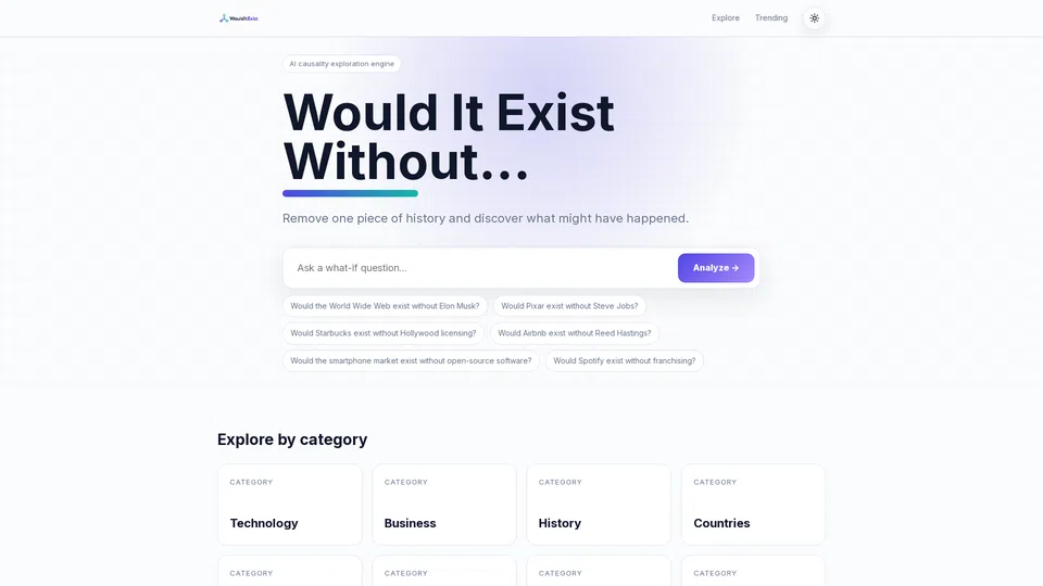 Homepage snapshot at launch