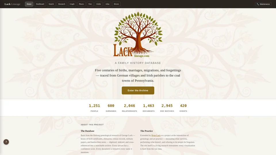 Homepage snapshot at launch