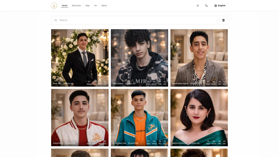 Homepage snapshot at launch