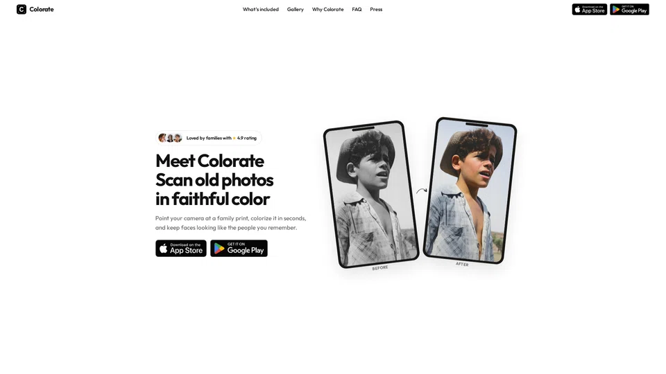 Homepage snapshot at launch