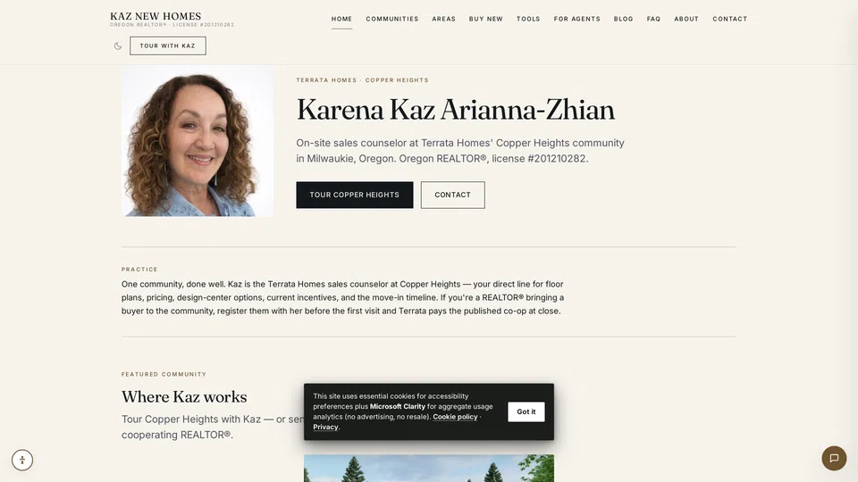Homepage snapshot at launch