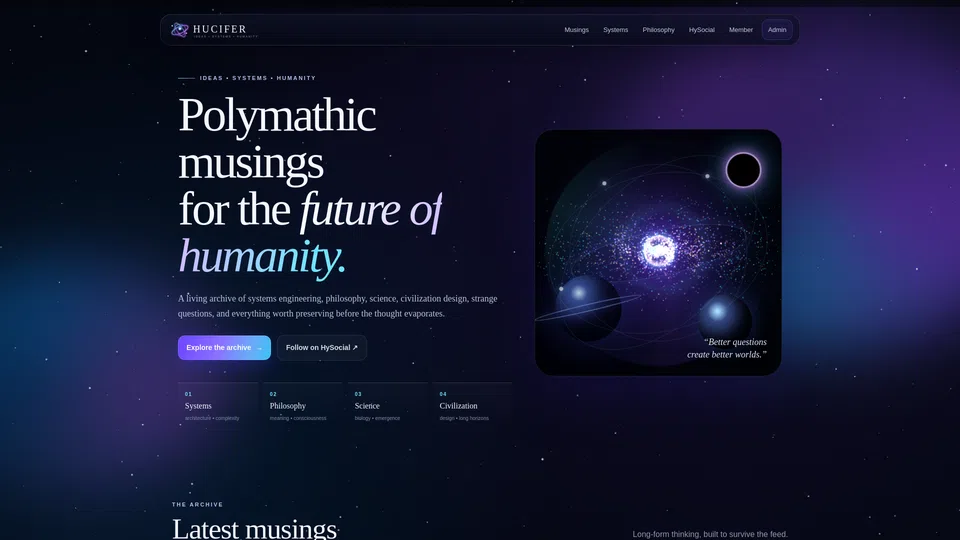 Homepage snapshot at launch