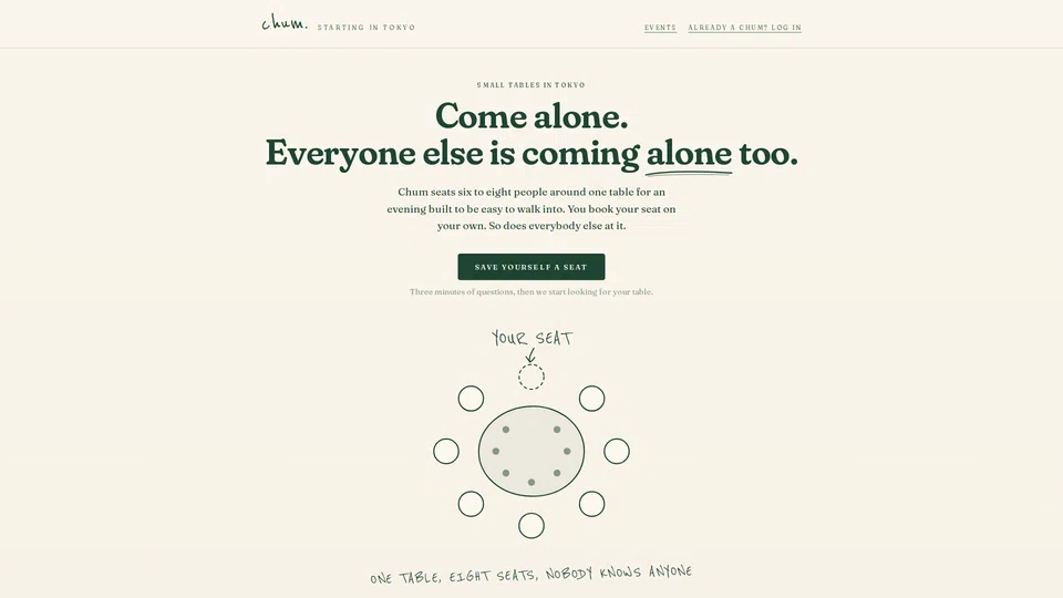 Homepage snapshot at launch