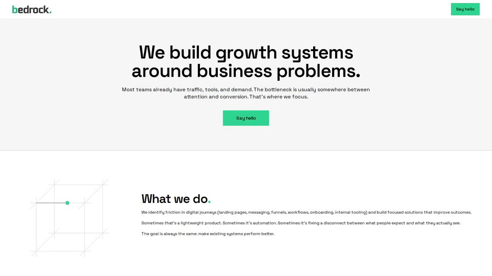 Homepage snapshot at launch