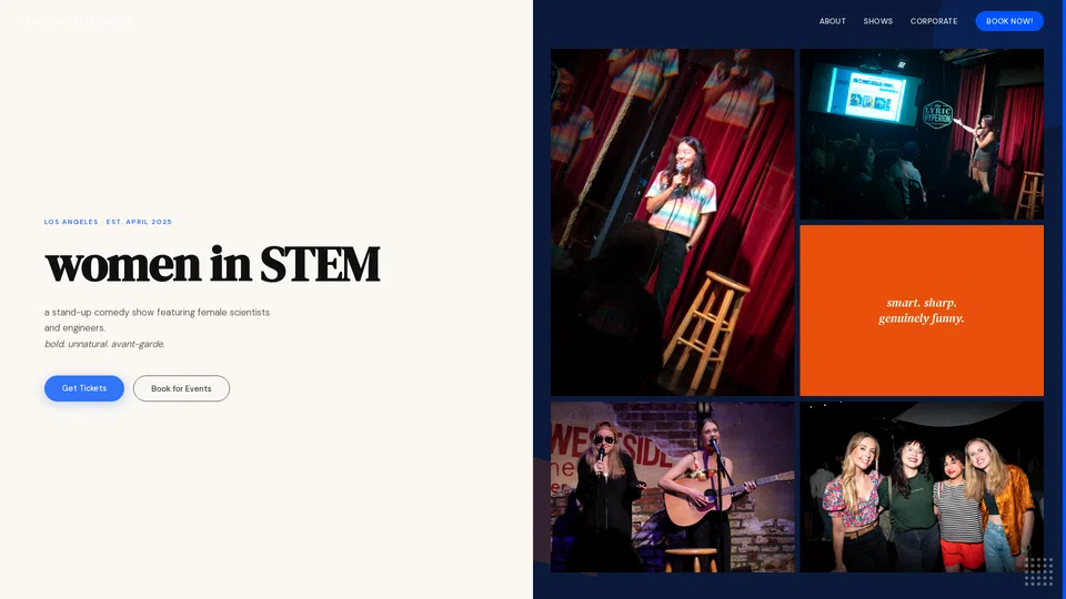 Homepage snapshot at launch