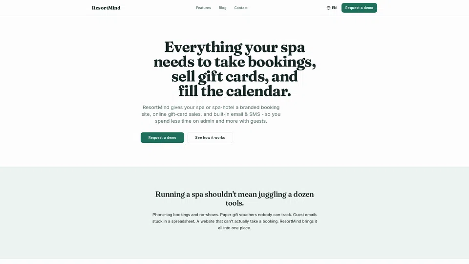Homepage snapshot at launch