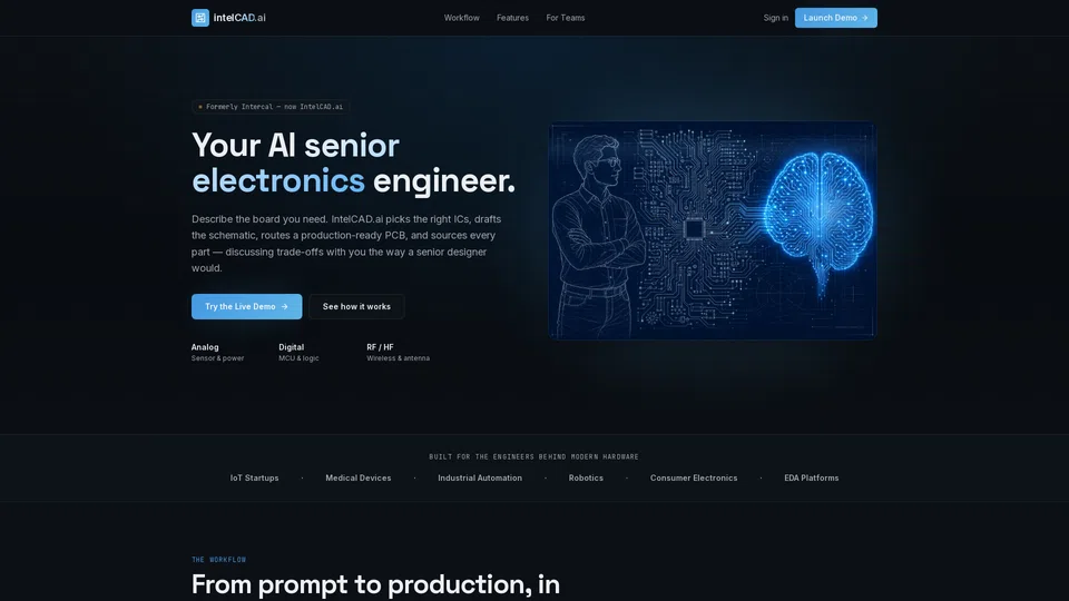 Homepage snapshot at launch