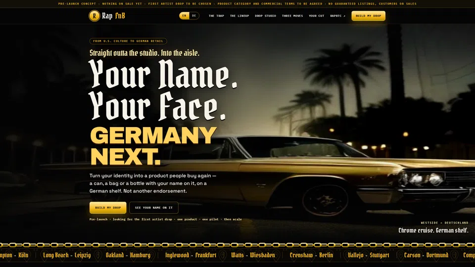 Homepage snapshot at launch