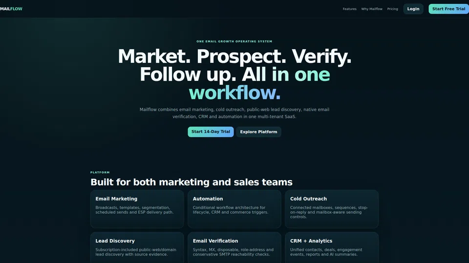 Homepage snapshot at launch