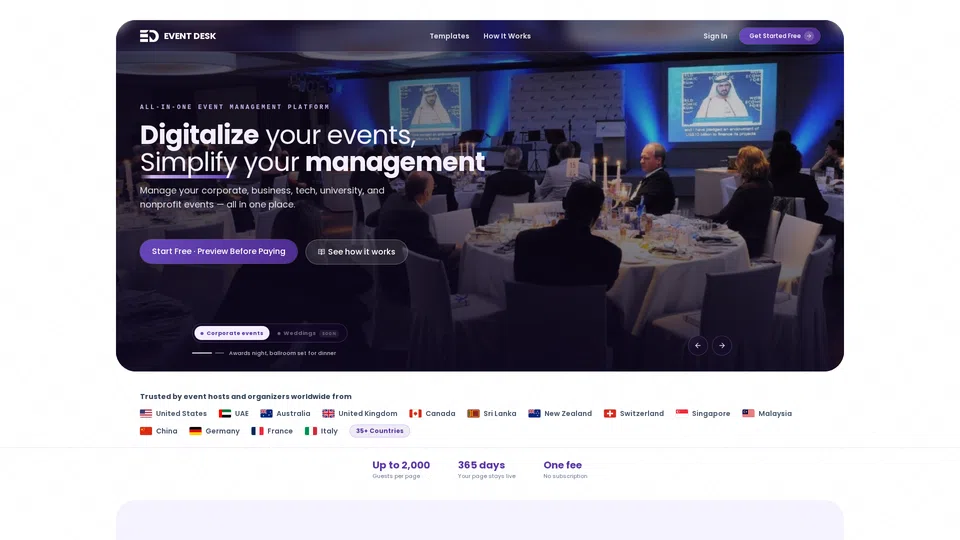 Homepage snapshot at launch