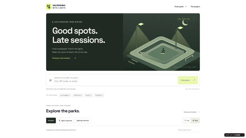 Homepage snapshot at launch