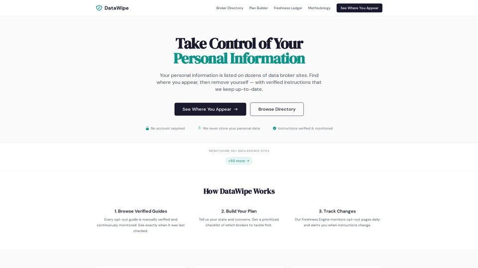 Homepage snapshot at launch