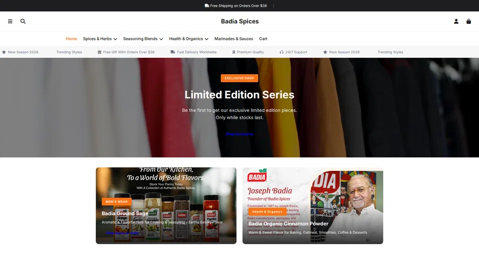 Homepage snapshot at launch