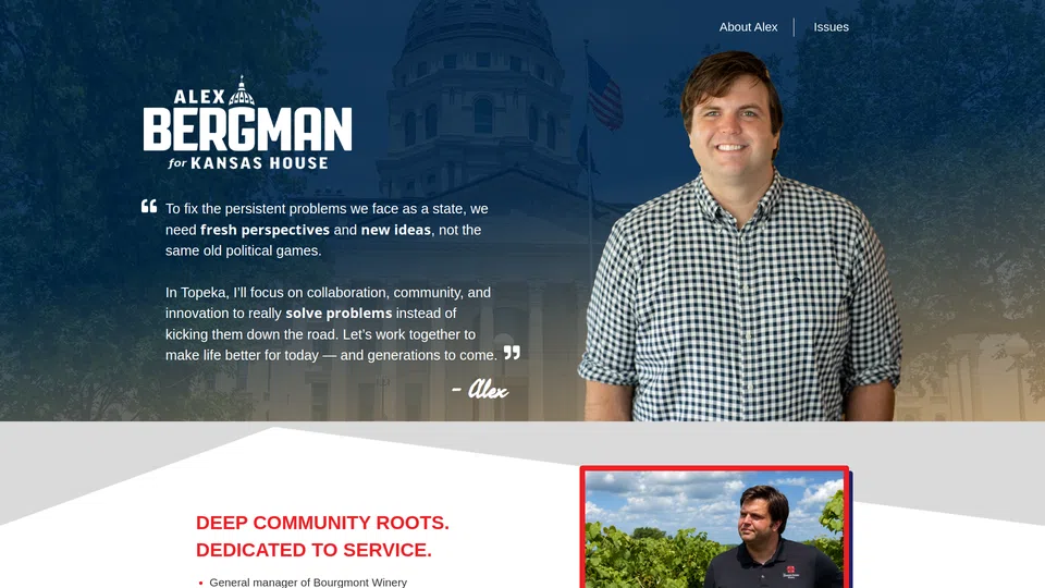 Homepage snapshot at launch