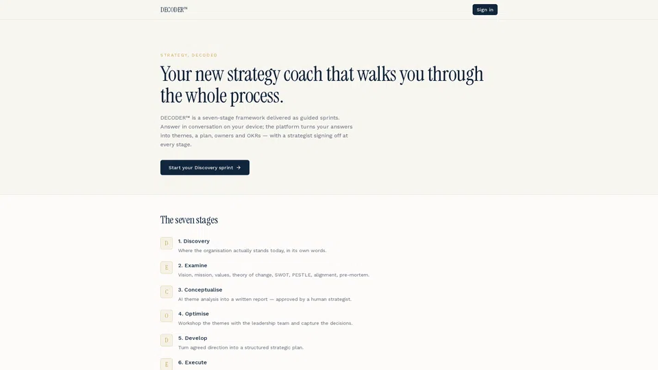Homepage snapshot at launch