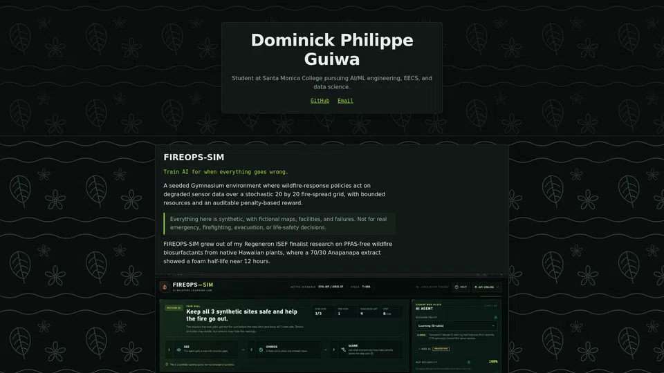 Homepage snapshot at launch