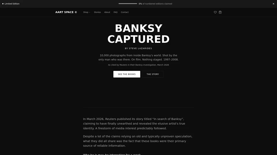 Homepage snapshot at launch