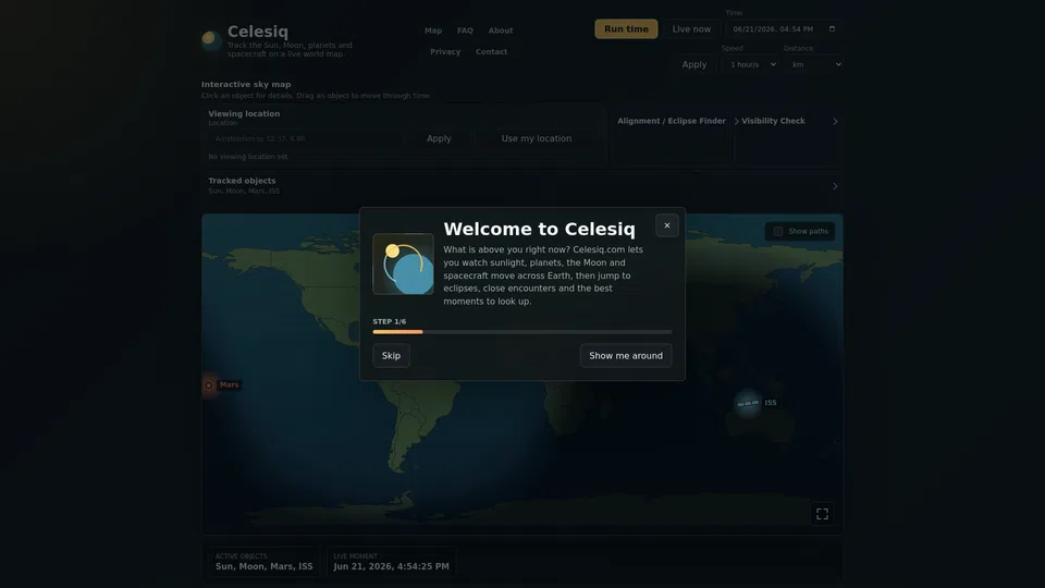 Homepage snapshot at launch